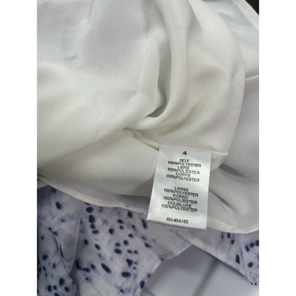 Jessica Simpson Size 4 Dress Blue White Pleated Lined Size Zip Faux Wrap Style - Picture 11 of 11